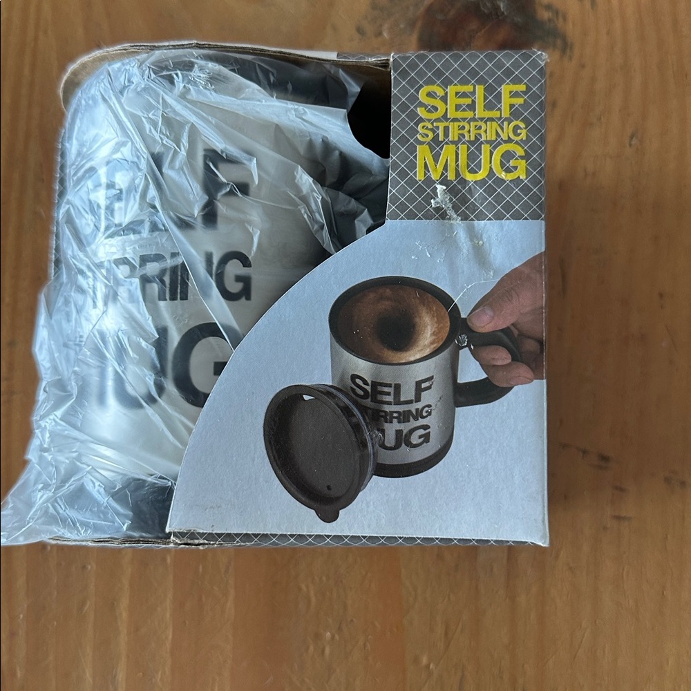 Self Stirring Mug - Black and Silver